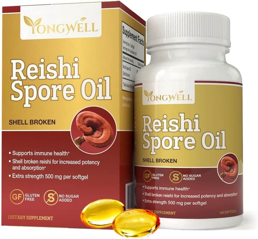 Reishi の胞子オイルの貝の壊れた余分強さ 500mg (60 の Softgels)
