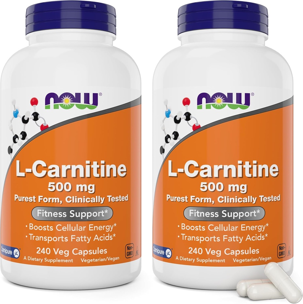 NOW食品L-カルニチン500mg、240ベジキャップ(パッケージ2)