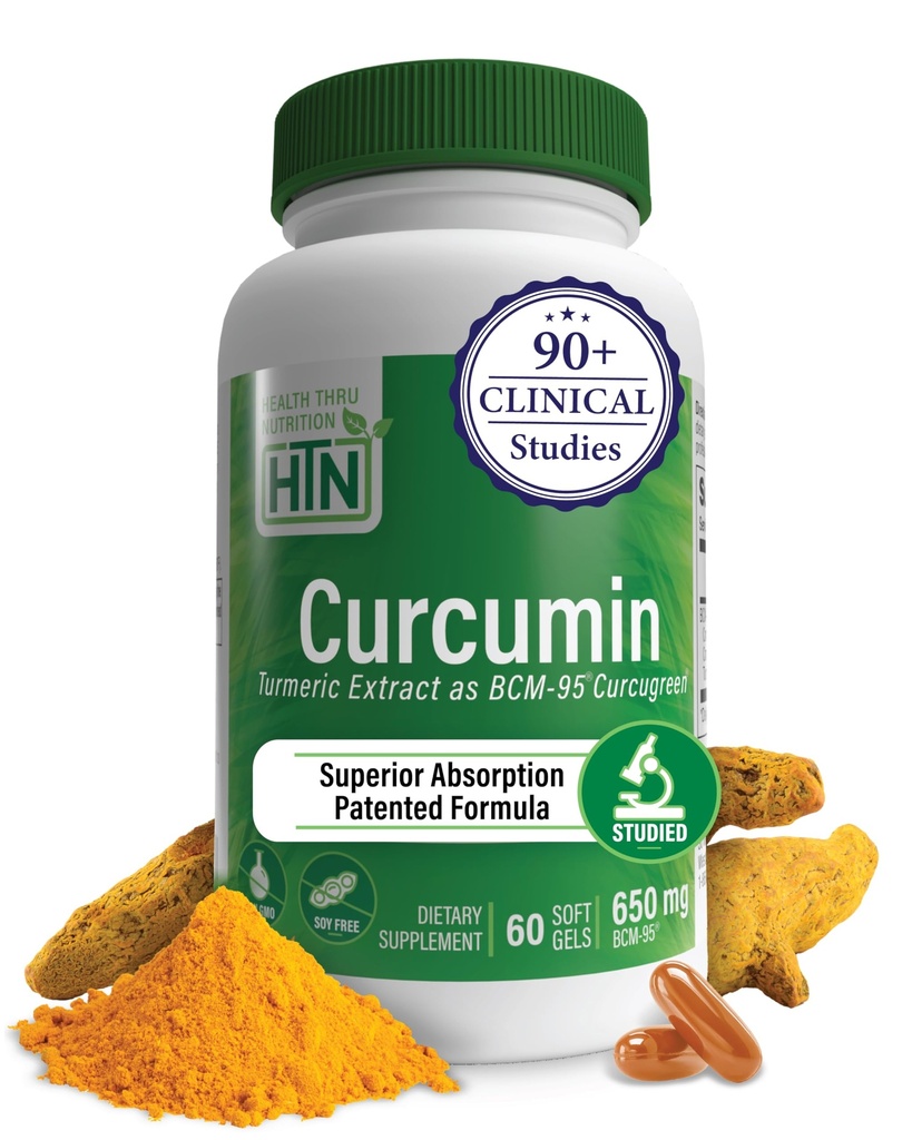 健康のThru Nutrition Curcumin 650mg BCM-95 Curcugreen | ターメリック・クルクミン・コンプレックス | 高吸収 | ヘルシーな炎症対応 | 臨床的にスタディ | 3rd Party Tested | 非GMO(60個入り)