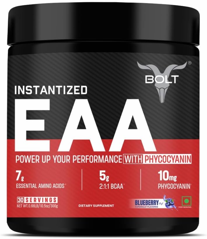 ボルト EAA 300gm、30 のサービング|BCAA 5000 の正弦エッセンシャル アミノ酸|男性のためのEAA の補足- 青い果実の送風