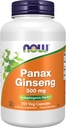 NOW食品サプリメント、Panax Ginseng(ルート)500mg、適応性ハーブ*、250ベジーカプセル