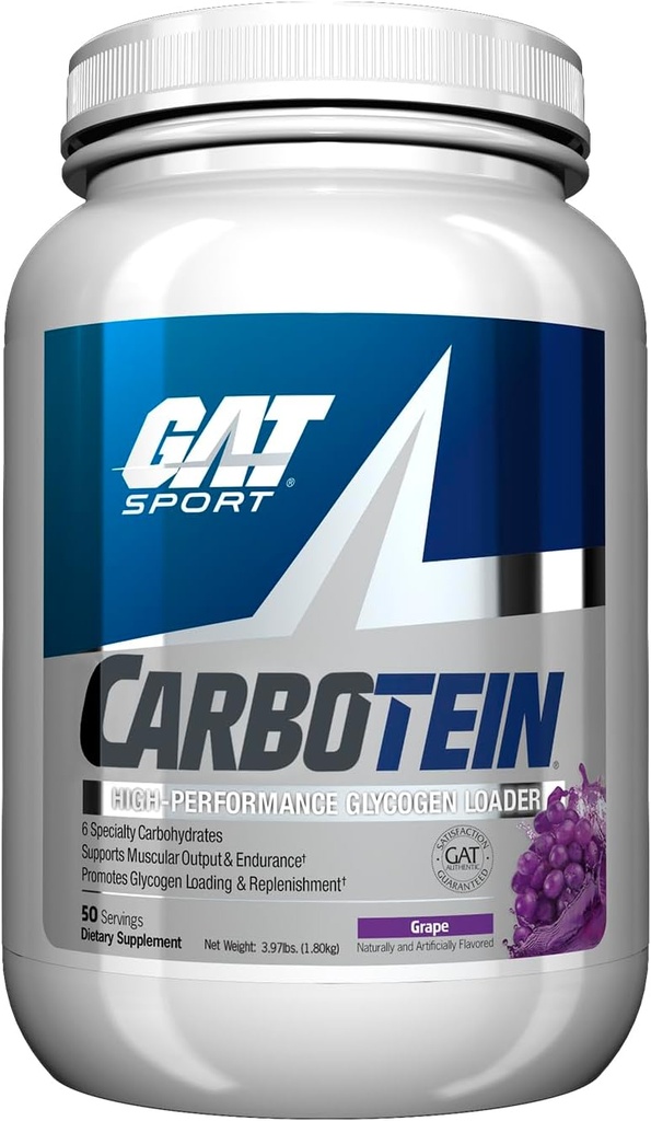 GAT SPORT Carbotein High-Performance Glycogen Loader, 50 Servings (Grape)
