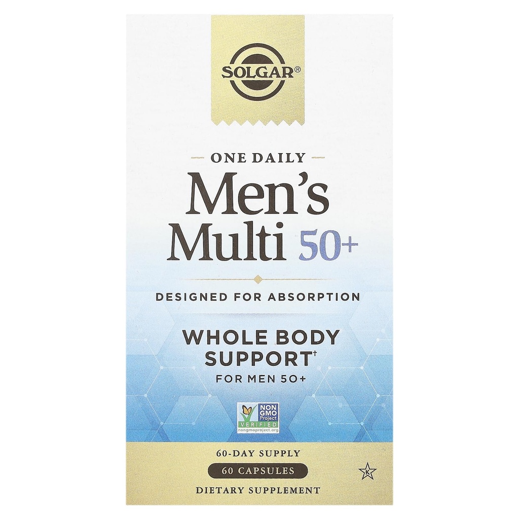 ソルガー 1 毎日の男性のマルチ 50 + 男性のための全身サポート 50 と高吸収性遅延解放心, エネルギー, ストレス, 筋肉, 骨, 前立腺サポート ビタミン 60 ビーガンカプセル, 60 サービング