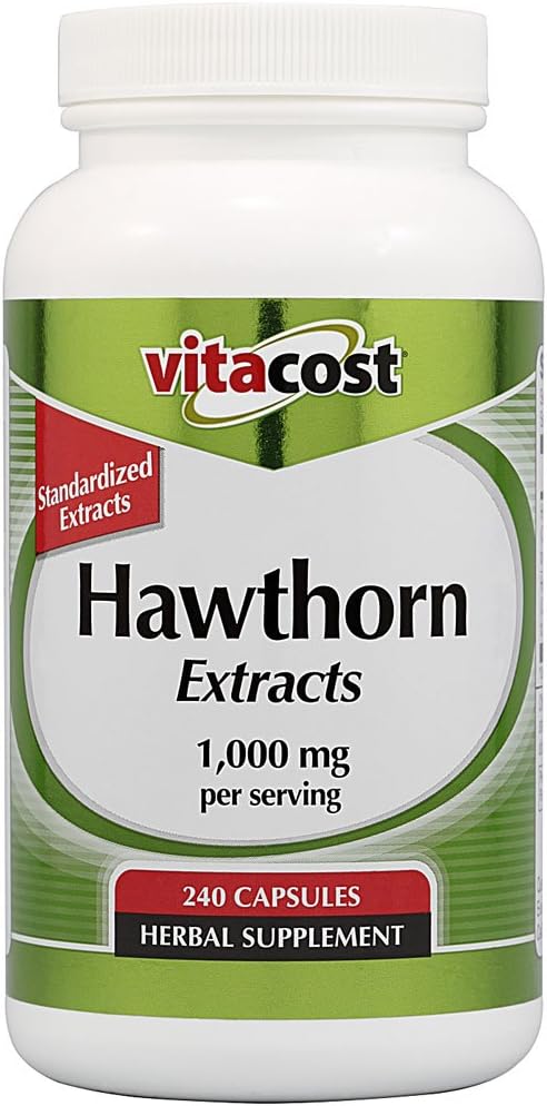 VitacostはHawthornのエキス-サービングごとの1000のmg- 240のカプセルを標準化しました