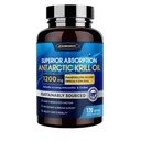 Krillオイル1200 mg Omega 3の補足、高い吸収EPA、DHA、Astaxanthin及びPhospholipidsのKrillオイルOmega 3、サポート中心及び接合箇所の健康、Fishy Aftertaste無し- 120 Softgels (60のサービング)