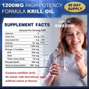Krillオイル1200 mg Omega 3の補足、高い吸収EPA、DHA、Astaxanthin及びPhospholipidsのKrillオイルOmega 3、サポート中心及び接合箇所の健康、Fishy Aftertaste無し- 120 Softgels (60のサービング)