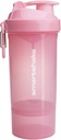 Smartshake O2GO ONEプラスチックプロテインシェーカーボトル 800 ml | 27 oz - Leakproof Screw-on Lid - BPA 無料 - 男女兼用ライト ピンク