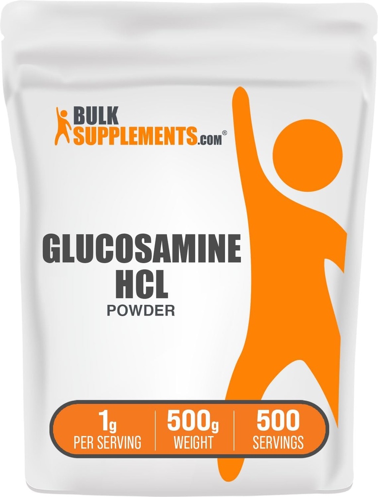 BulkSupplements.comグルコサミンHClパウダー - グルコサミンサプリメント、共同サポートサプリメント - グルテン無料、給食あたり1g、500g(1.1ポンド)(パッケージ1)