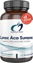 Designs for Health Lipoic Acid Supreme - 300mg Alpha Lipoic Acid with Taurine - Vegan, Non-GMO ALA Supplement (60 Capsules)