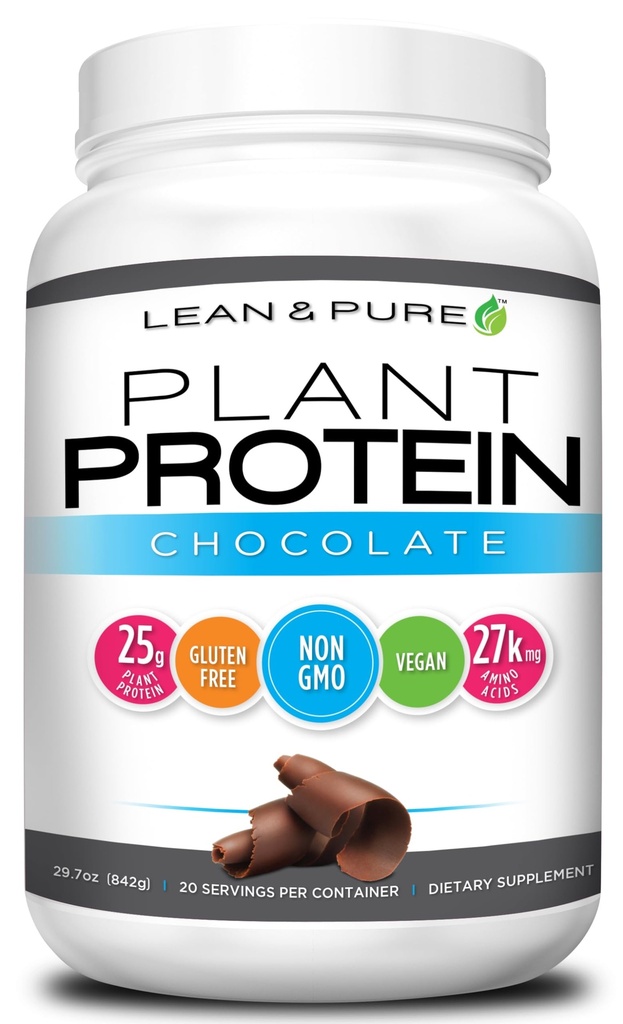 リーン&純粋な植物タンパク質、タンパク質25g、非GMO、ビーガン、グルテンフリー。 低炭水化物、842g、チョコレート