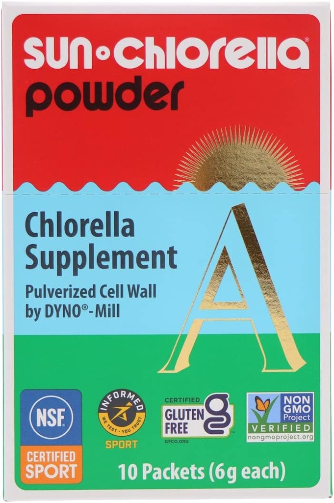 Sun Chlorella Powder Green Algae Superfood Supplement Supports Whole Body Wellness Immune Defense, Gut Health & Natural Energy Boost - Chlorophyll, B12, Protein - Non-GMO - 10 Servings