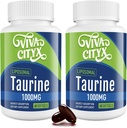 タウリン1000mg - 心臓、肝臓、脳、長寿、運動のためのリポソームタウリンアミノ酸サプリメント - 高吸収、ビーガン&グルテンフリー(60 Softgels - 2パック)