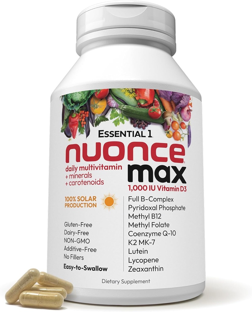 ANDREW LESSMAN エッセンシャル-1 nuonce max Multivitamin 1000 IU ビタミン D3 60 小さなカプセル。 100 mcg メチル B12。 CoQ10 ルテイン リコピンゼアキサンチン。 高い効力。 添加物無し。 ウルトラミルドワンデイリーカプセル