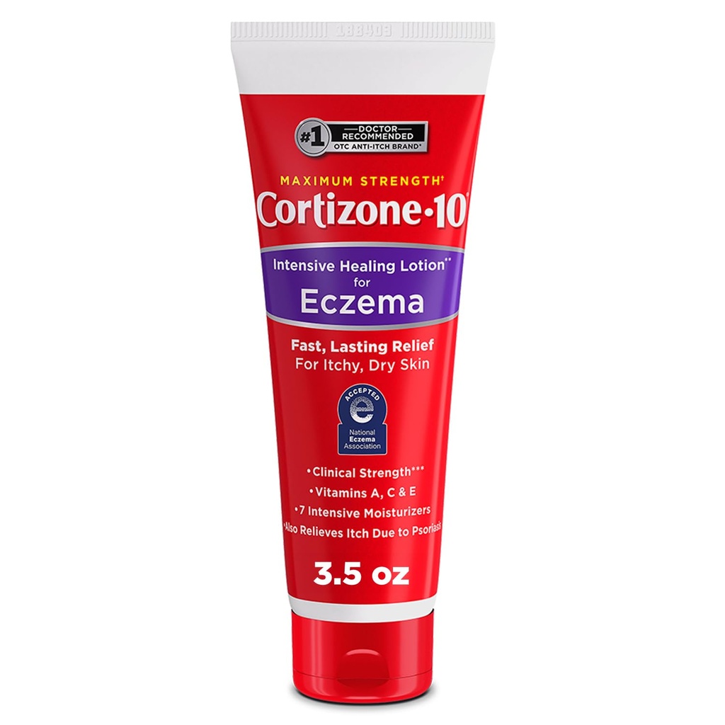 Cortizone-10 Eczema、1% Hydrocortisone、より速い行為のための最高の強さの集中的な癒着のItchの救助のローション、マイナーな皮のIrritations、Eczema、3.5 ozによる発疹および炎症のための反取除くクリーム