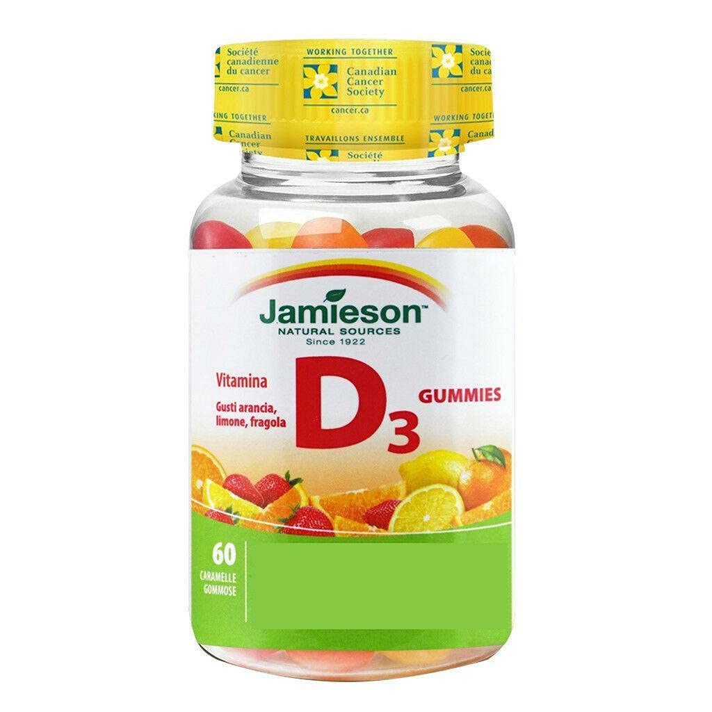 Jamieson ビタミン D ガミー 1,000 IU - オレンジ、イチゴ、レモン、60s