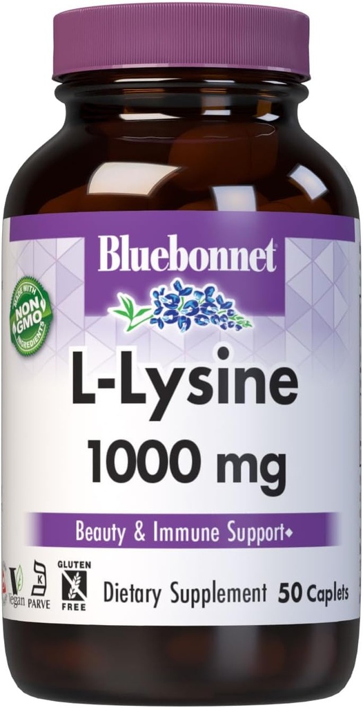 Bluebonnet L-Lysine 1000 mgカプレット、50カウント
