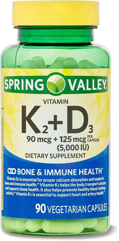 ビタミンK2(90mcg)+D3(125mcg)90カウントベジタリアンカプセル
