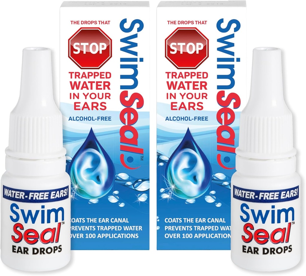 SwimSealTM ツインパック オールナチュラルスイマーのイヤードロップ デイリー使用 アルコールドロップやイヤープラグよりもむしろ。 すべての年齢のためのあなたの耳のためのソリューション。