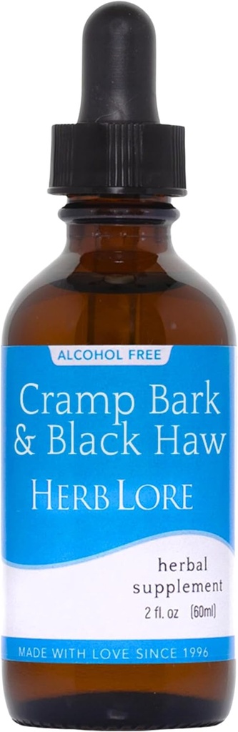 Herb Lore Cramp Bark & Black Haw Tincture – アルコールフリー液体草の月経クレムサプリメントは、期間のクランプ、筋肉張力と尿サポート(2 fl oz)のためにドロップします