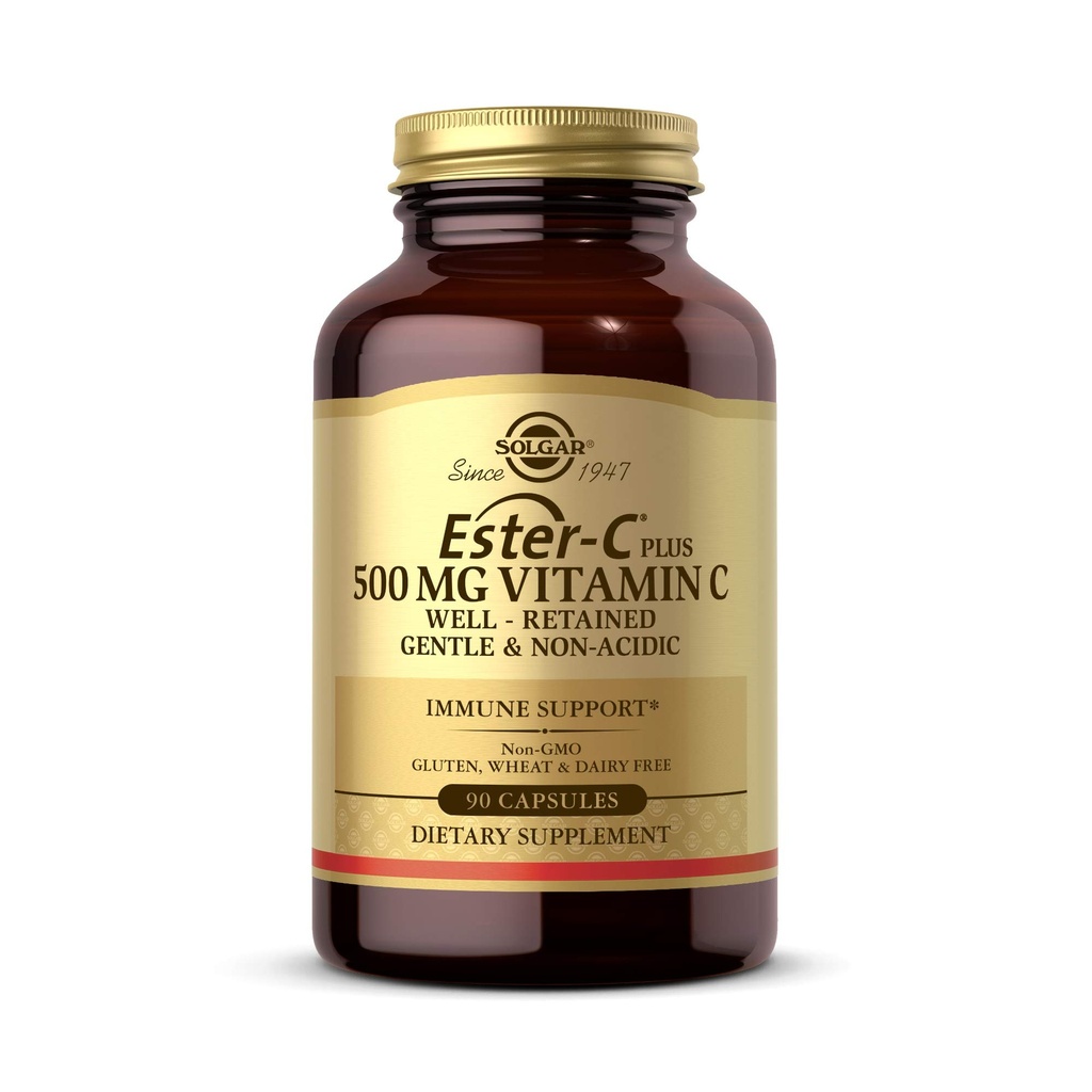 Solgar Ester-C Plus 500 mgのビタミンCとC柑橘類バイオフラボノイド - 90カプセル - Gentle&Nonの酸性、健康な保持 - 24時間免疫サポート - Non-GMO、グルテンフリー - 90サービング