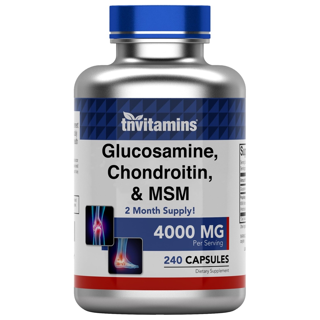 タンビタミンズグルコサミン、コンドロイチン、MSM(4000 MG - 240 カプセル) 男性と女性のための | 共同サポートサプリメントコンプレックス* | トリプル強度以上! | GMO非米国で生産