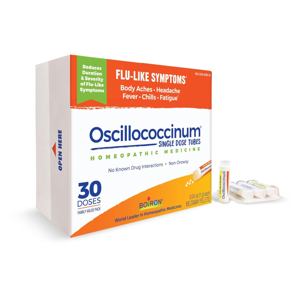Boiron Oscillococcinumは、身体の痛み、頭痛、フィーバー、チル、疲労のフル ライク症状からの救済のために - 30 用量