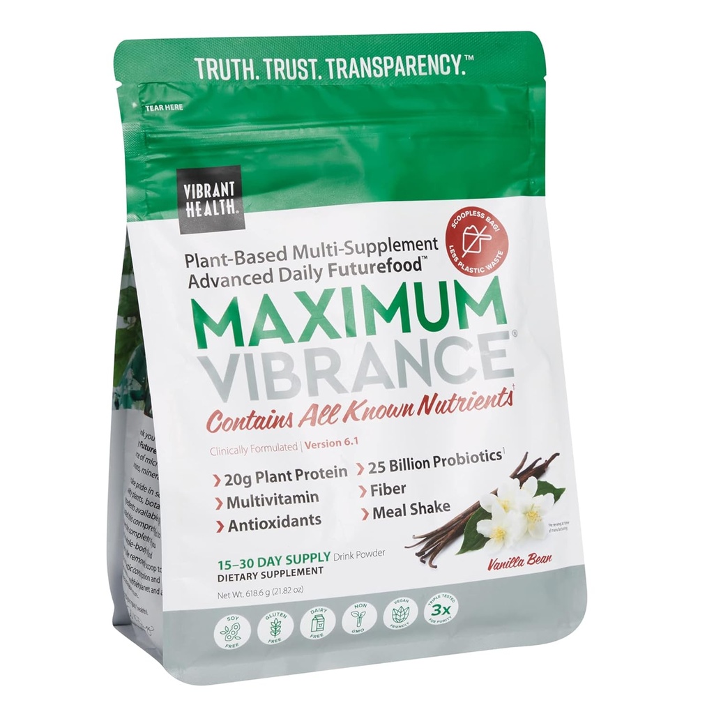 多ビタミン、タンパク質、25ビリオンCFUのプロバイオティクス、バニラ、15のサービングポーチと植物ベースのスーパーフードサプリメント