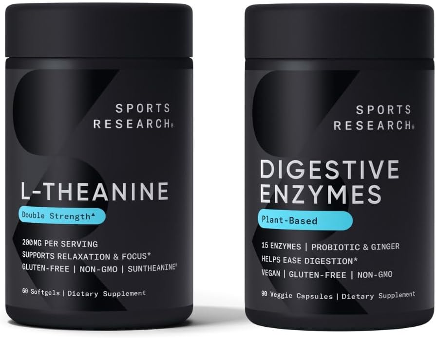 焦点のためのスポーツの研究の二重強さL-Theanineの補足のSuntheanineのSoftgels、Coconutオイル60の計算および消化器酵素+プロバイオティクス及びジンジャー植物は90の計算を基づかせていました