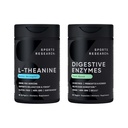 焦点のためのスポーツの研究の二重強さL-Theanineの補足のSuntheanineのSoftgels、Coconutオイル60の計算および消化器酵素+プロバイオティクス及びジンジャー植物は90の計算を基づかせていました