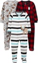 Simple Joys by Carter's Toddlers and Baby Boys' Loose-Fit Flame Resistant Fleece Footed Pajamas, Pack of 3