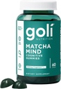 Goli Matchaのマインドグミー - 60カウント - 緑茶は、焦点、注意と脳の健康、ビーガン、非GMO、グルテンフリー&ゼラチン無料のためのコグニシンとパウダーを残します。