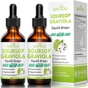 2 Pack Soursop Graviola Liquid Drops - 2000mg Pure Soursop Extract Blended with 300mg Sea Moss & 100mg Elderberry - Powerful Cell Support, Antioxidant-Rich, Immune-Boosting - 4 Fl Oz (120ml) Bottle