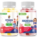 ビタミンD3 K2のグミー5000 IU - 子供のための免疫&骨のSuppor&マグネシウムのグミ - 500mg