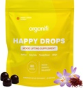 Organifi ハッピードロップ - 大人のための毎日のスーパーフードハッピーグミ - バランス、Bliss、エネルギーとエッジオフを取るための気分サポートサプリメント - 甘いレモン風味 - 60 グミ