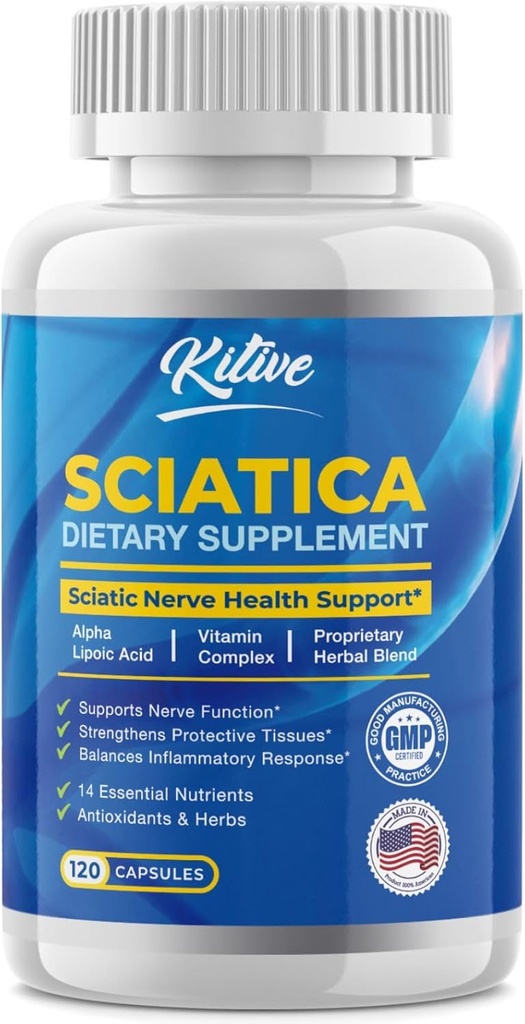 Sciatic Nerveの救助:Sciaticaのための高度サポート補足–有効なアルファLipoicの酸及びターメリック及び草の救助の原料–米国で作られて、120のカプセル(1のパック)、Unflavored)