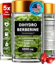Dihydroberberine Supplement - Dehydro Berberine Organic - Super Berberine Supplement with Ceylon Cinnamon & R Alpha Lipoic Acid & Apigenin - Hydroberberine 120 caps (1 Pack)