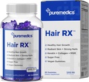 美しい髪と爪のためのHairRX Biotin 6000mcgビーガングミー - コラーゲン、パントオンテン酸、ヨウ素、竹、ココナッツオイル、亜鉛、女性&男性のためのMSM(1ヶ月の供給)
