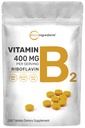 マイクロ成分リボフラビンビタミンB2、サービングあたり400mg、240ミニ錠 | エッセンシャルビタミンBサプリメント | エネルギー生産のためのビタミンB | 飲みやすい、非GMO