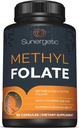 Sunergeticの優れたメチルの葉酸塩の補足–MethylatedビタミンB12およびビタミンB6と–MagnafolateとしてMetabolally活動的な葉酸塩-カプセルごとのMethylfolate 400 mcg - 60のカプセル