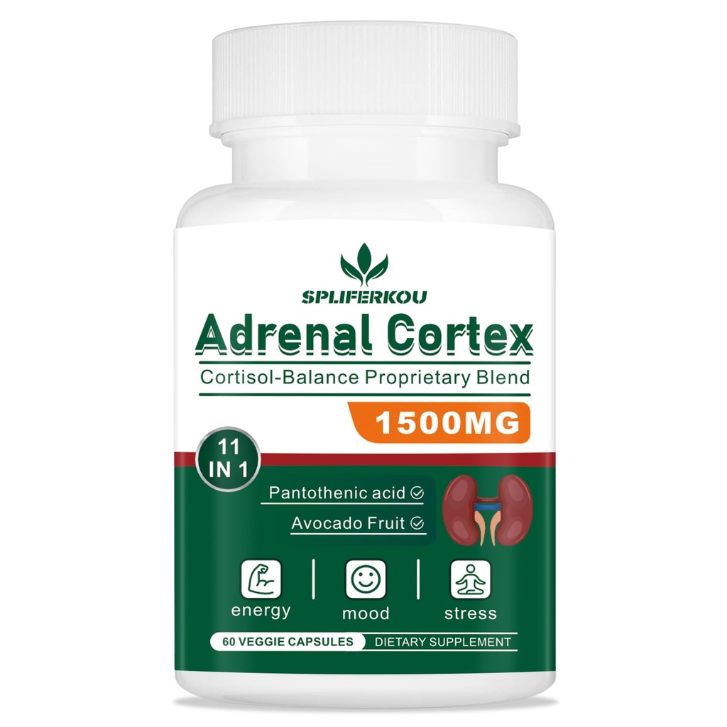 11-in-1 Adrenal サポート補足、パントテン酸およびAshwagandhaのCortisolの補足-サポート健康な副腎機能、エネルギーおよび弛緩- 60のカプセル