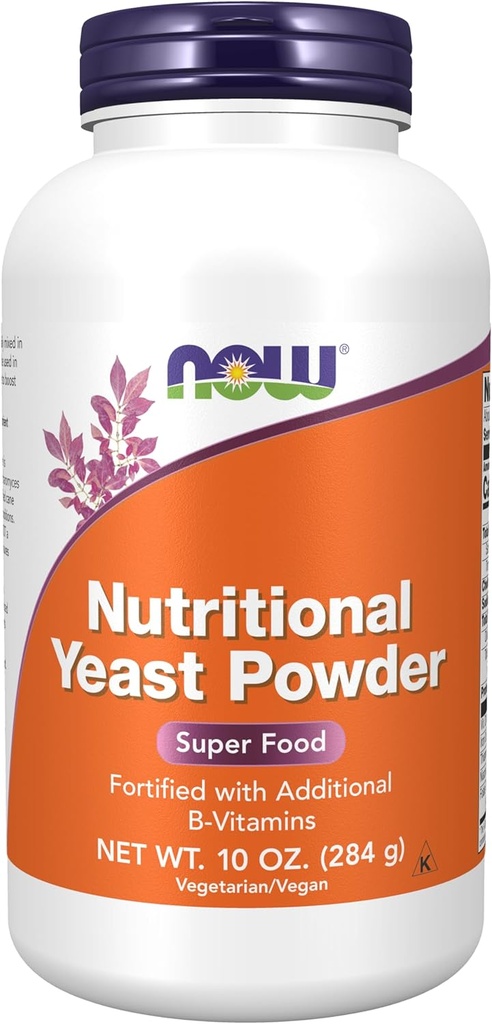 NOW Supplements, Nutritional Yeast Powder Fortified with Additional B-Vitamins, 10-Ounce