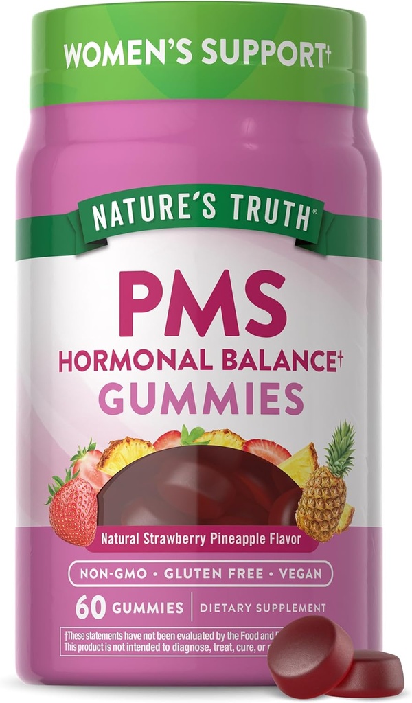 女性のための自然の真理PMSホルモンバランスサポートガミー | 60カウント | 完全菜食主義者, ノンGMO&グルテンフリーサプリメント