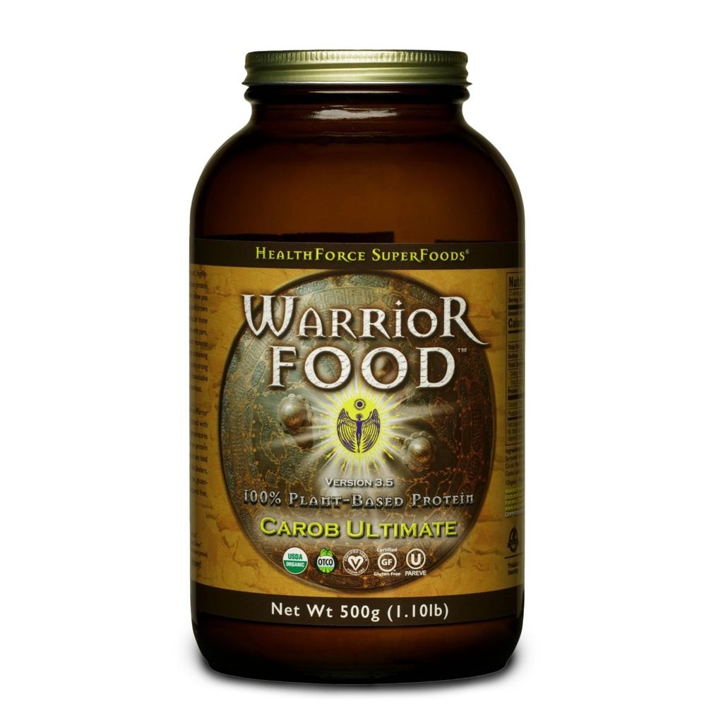 HEALTHFORCEの極度の食糧戦士の食糧Protienの粉-Carobの味- 500グラム