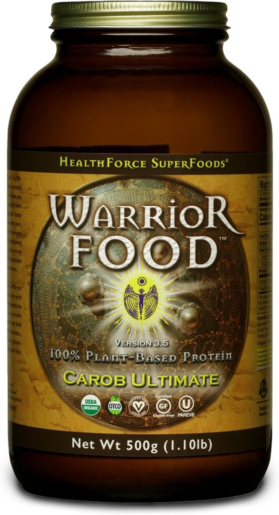 HEALTHFORCEの極度の食糧戦士の食糧Protienの粉-Carobの味- 500グラム