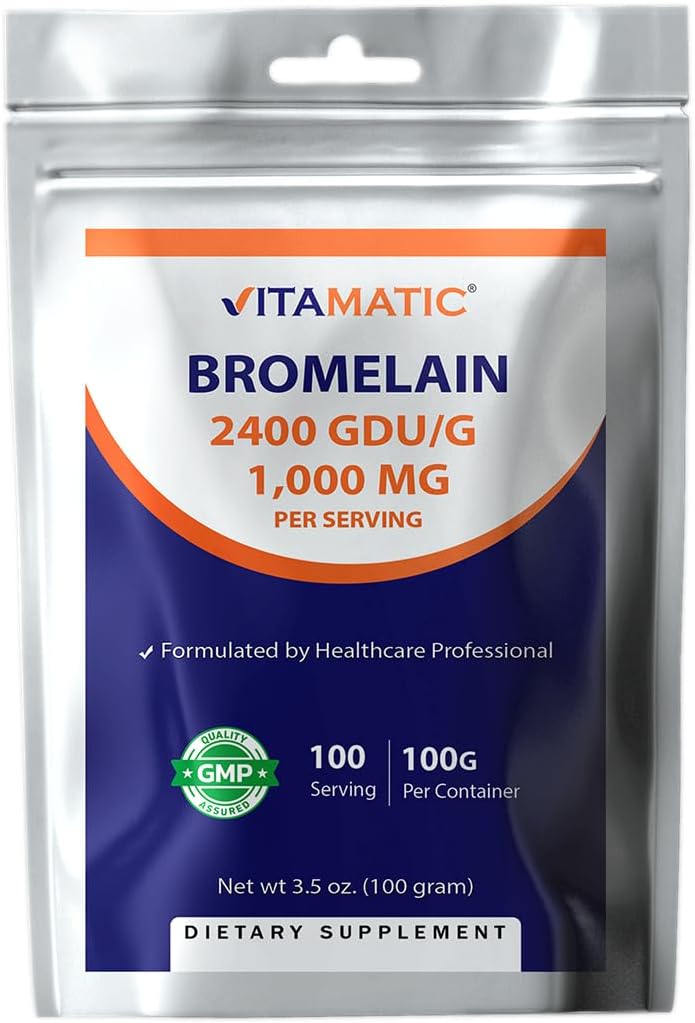 Vitamatic Bromelainの粉のサービングごとの1000mg - 2400 GDU/gのProteolytic酵素、サポート蛋白質の消化、100グラム- 100のサービング(含まれているすくい)