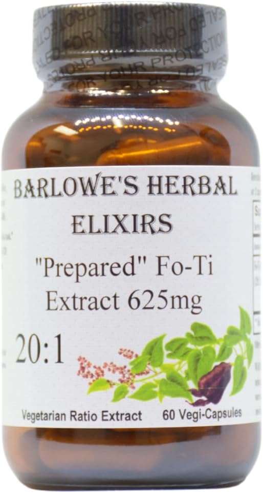 フォーティ | 20:1 準備彼は呉エキス | カプセルあたり625mg | 60 野菜カプセル | 伝統的な中国ハーブサプリメント | ステアレート無料 | ガラスボトル