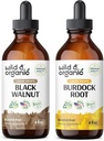 ワイルド&オーガニックブラックウォールナット チンキ 4 fl oz & Burdock Root Tincture 4 fl oz