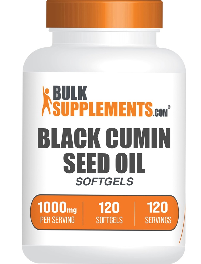 BulkSupplements.comブラックカミンシードオイルSoftgels - ブラックカミンシードオイル1000mg - グルテンフリー、サービングあたり1Softgel、120カウント(パッケージ1)