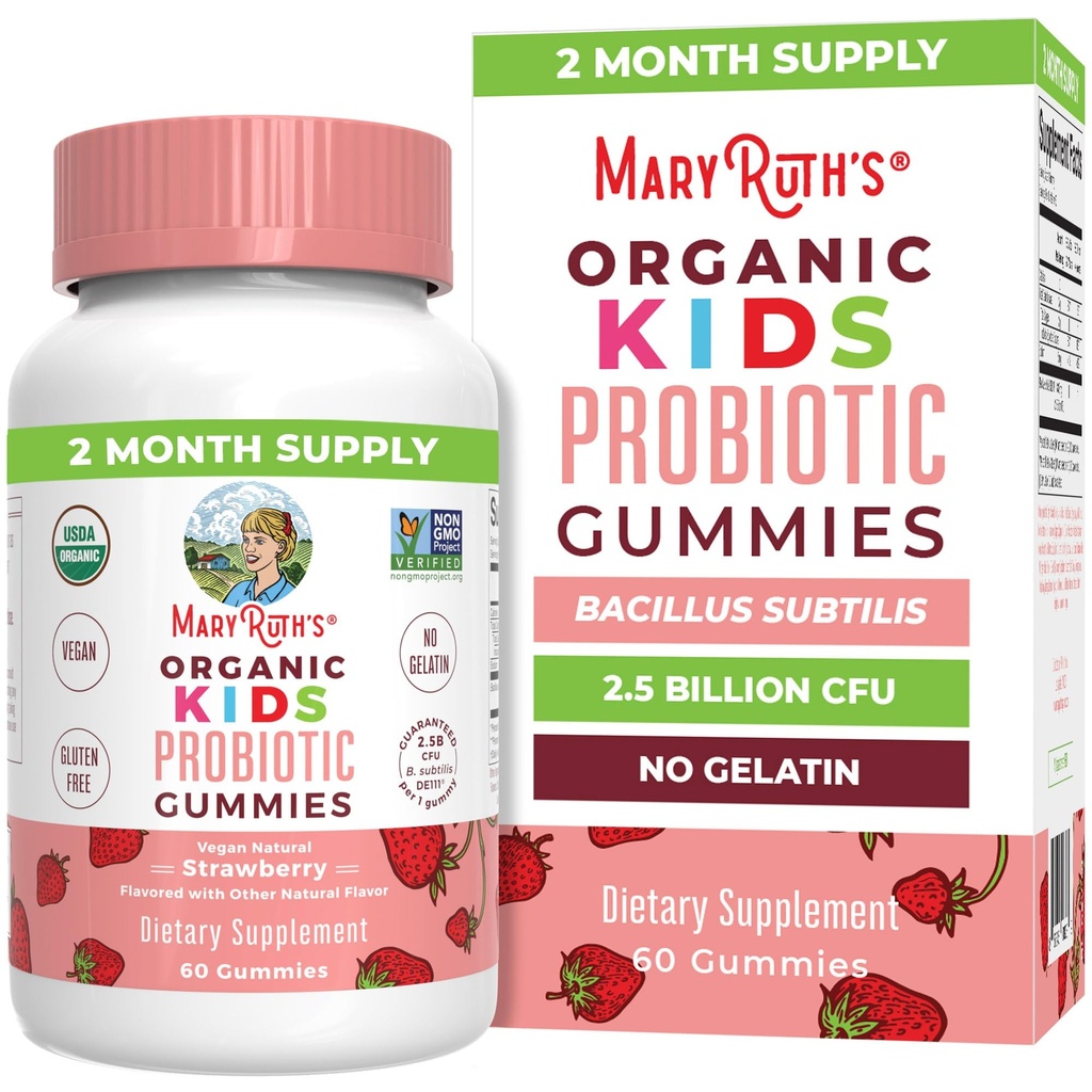 MaryRuth Organicsは、消化の健康のためのプロバイオティクスを子供に | USDA Probiotic Gummies | 2ヶ月の供給 | 子供プロバイオティクス | 免疫サポート | 腸の健康増進 | 完全菜食主義者 | 完全菜食主義者 | グルテンフリー | 60 カウント