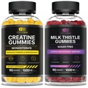 EFFECTIVE NUTRA クレアチン モノハイド グアミー 90ct & 砂糖 無料のミルク アザミ 90ct